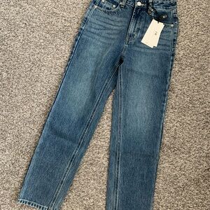 ZNE Premium Vintage Women's Straight Leg Blue Jeans